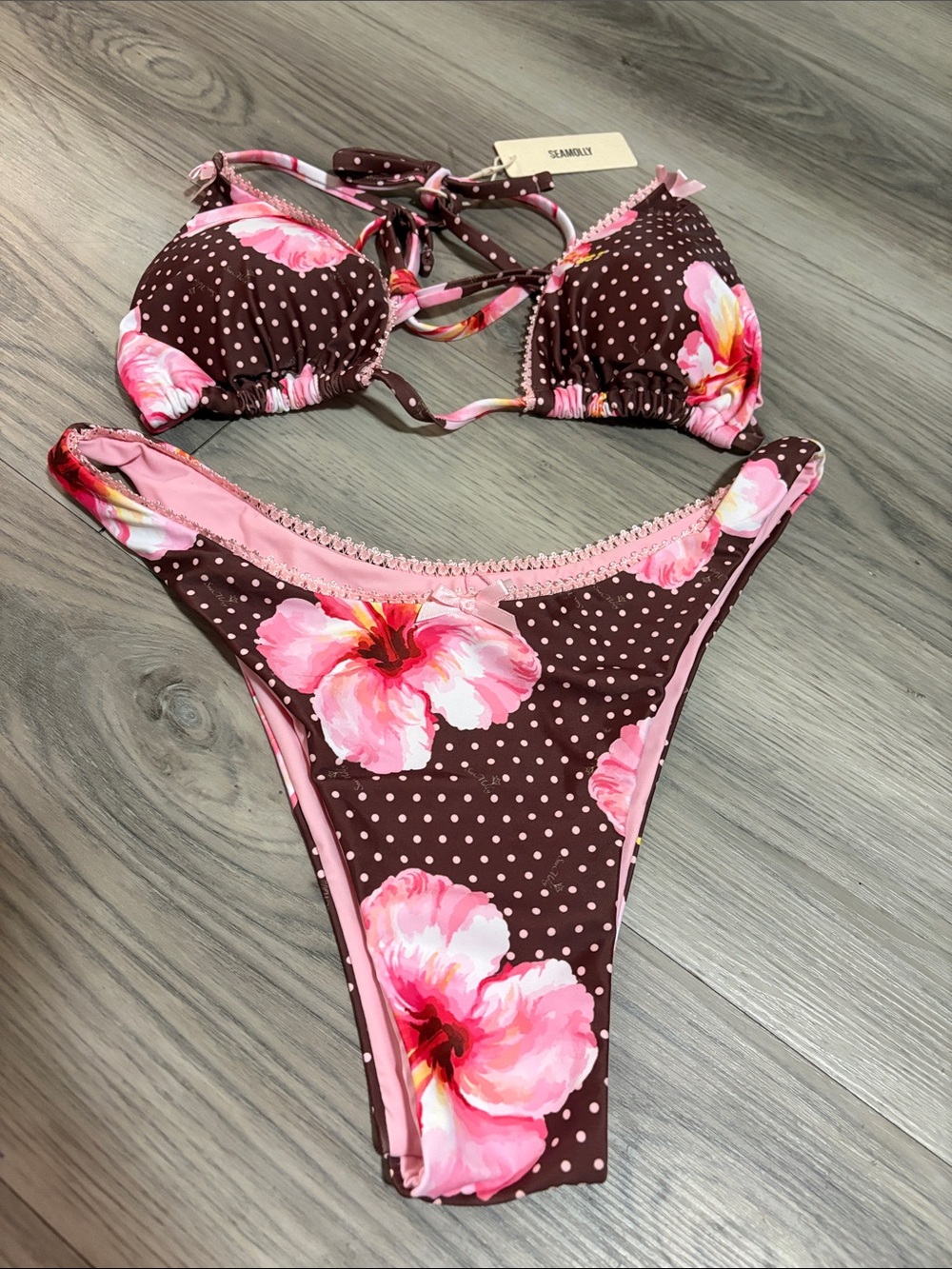 Pink Floral Polka Dot
